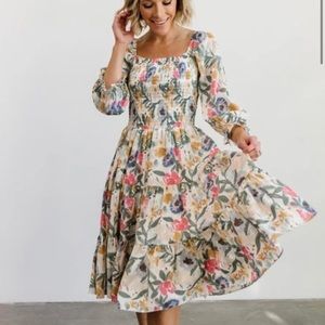 Baltic Born Marta Smocked Midi Dress NWT Size Small